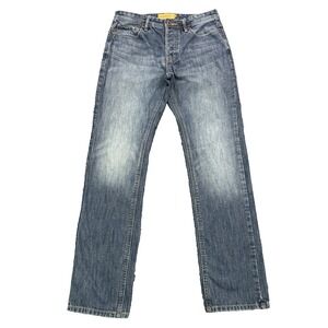 Next Straight Fit Jeans Mens 30x31 Mid Rise Blue Medium Wash Denim Button Fly